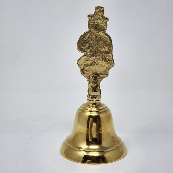 Vintage Brass Bell Welsh Mary Jones Knitting Figural Lady England 5 1/8" - Picture 3 of 6
